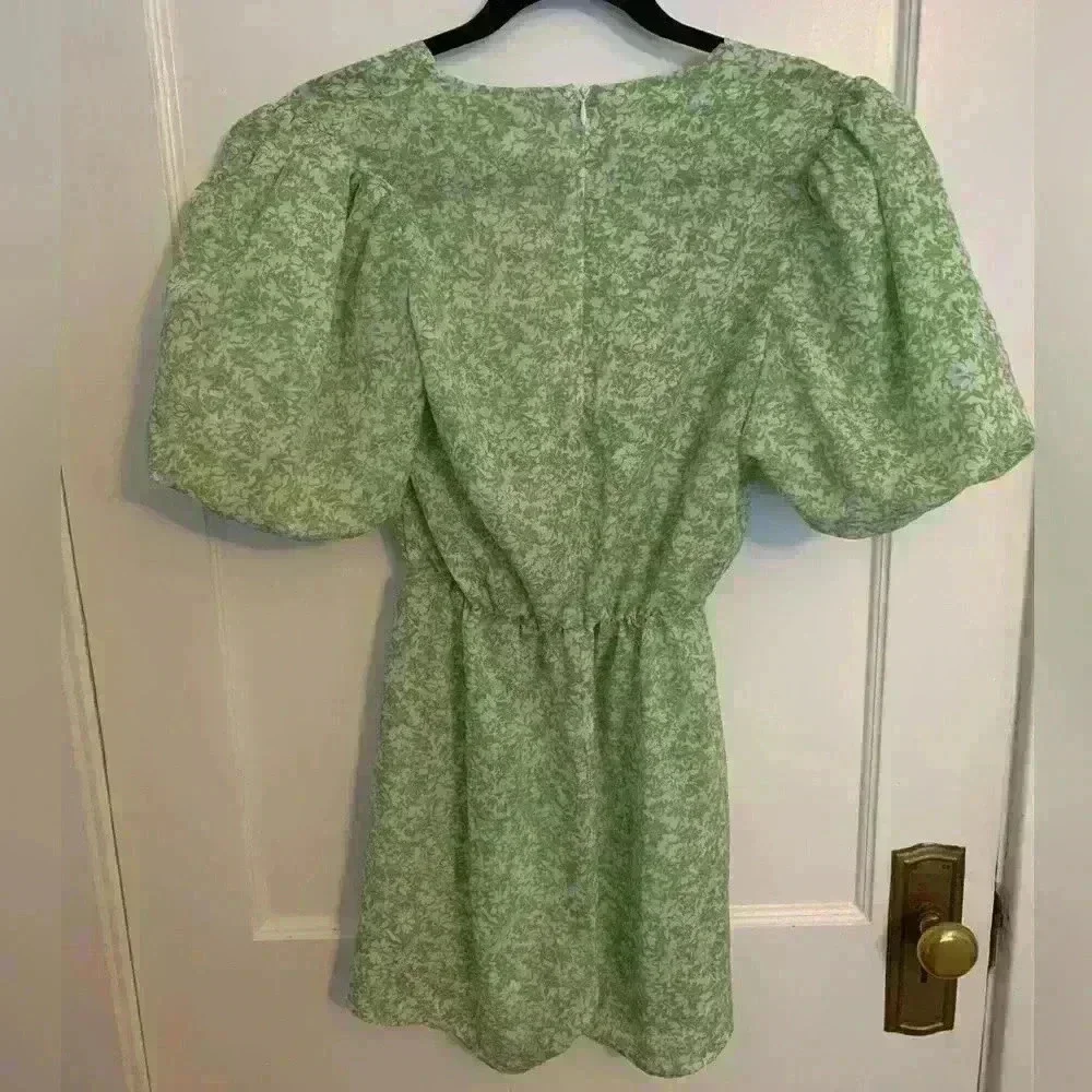 Nasty Gal Green and White Floral Romper, Womens Size 6 boho festival concertcore - Picture 8 of 12